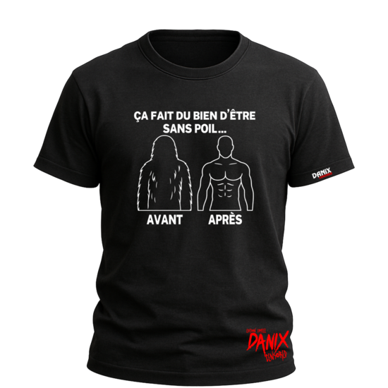 Tshirt AVANT APRES ça fait du bien d'être sans poil 😁 [DANIX CENSORED]